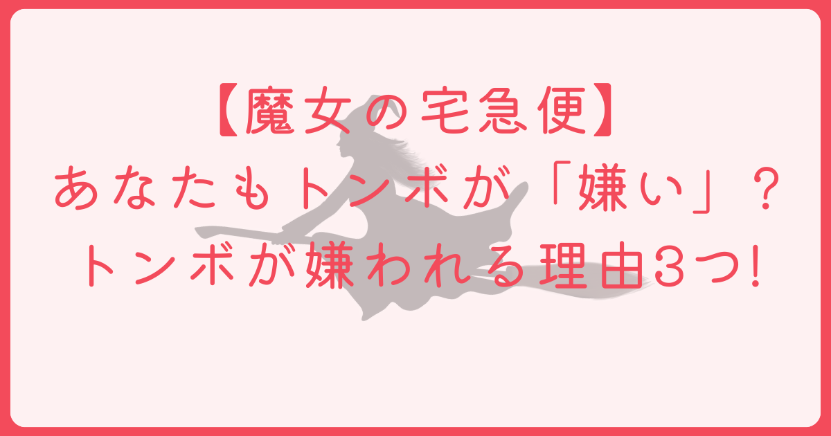 【理由3つ】『魔女の宅急便』トンボが「嫌い」と言われる理由は強引すぎるから?